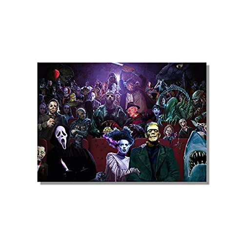 Affiche de film d'horreur sur toile pour décoration murale, impression de peinture d'affiches décoratives, cadre mural, 30,5 x 45,7 cm, illustrations - 02 – vue 2