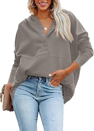 Image of PRETTYGARDEN Women's Casual Long Sleeve Sweatshirt Half Zip Pullover Tops