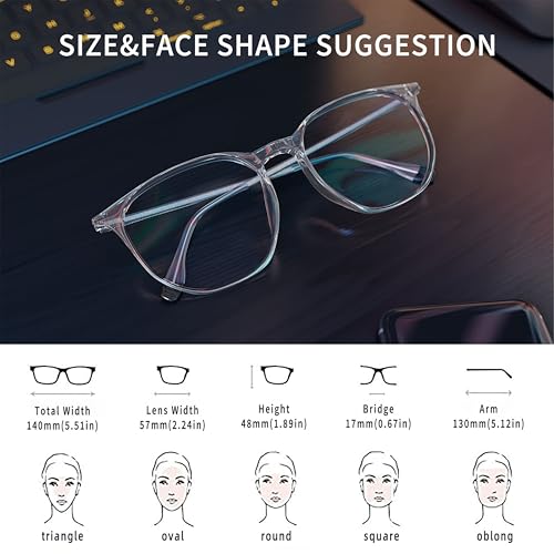 Image of ROCKNIGHT Blue Light Blocking Glasses for Computer Eye Strain Women Clear Frame Gaming Phone Computer Glasses