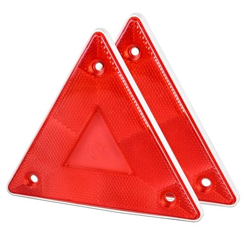 SIRLOMU Reflector de remolque (2 piezas, izquierdo y derecho, luz trasera, para coche y triángulo, reflectante catadióptrico, para coche, tractor, camión y remolque, rojo)