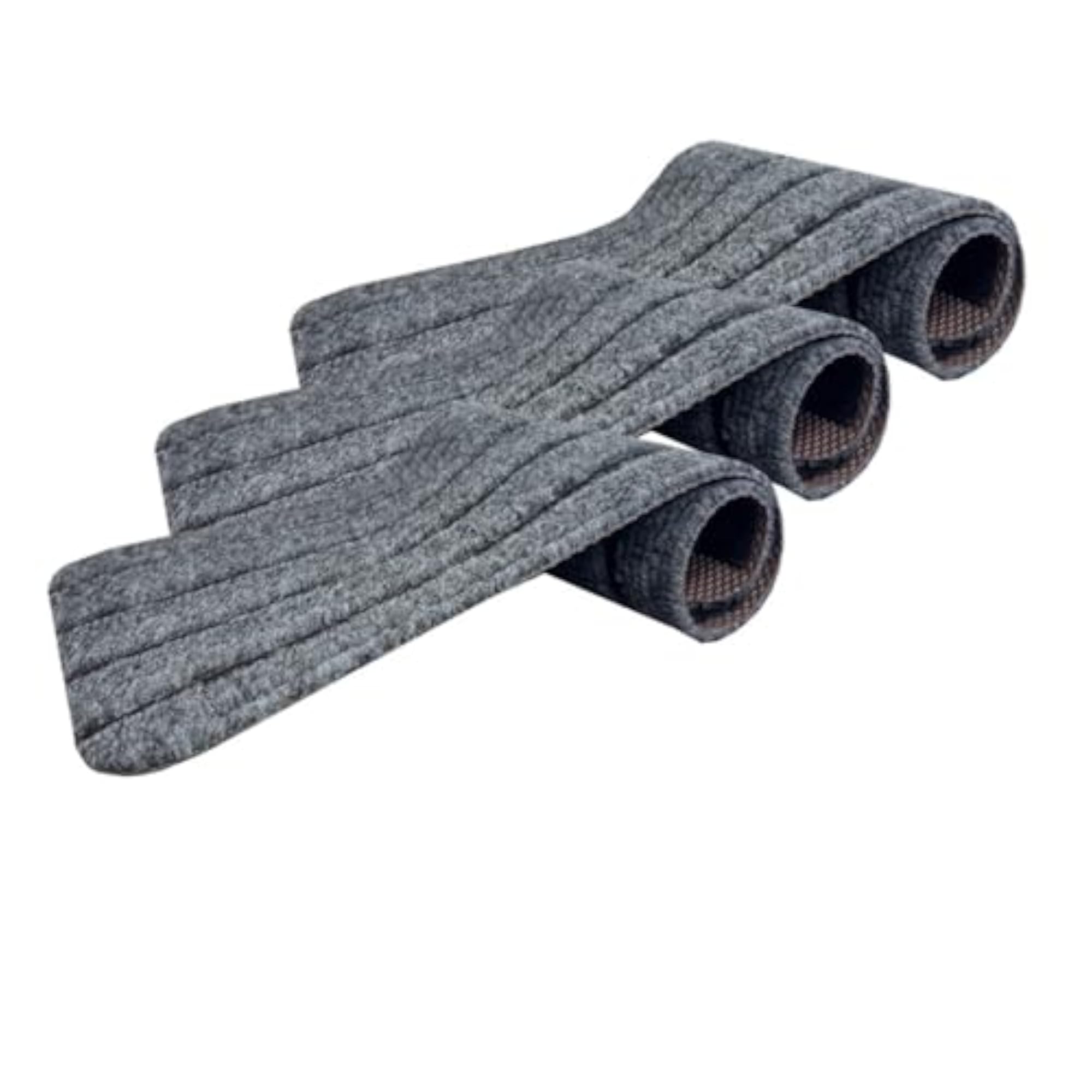 Striped Hook and Loop Stair Step Mat, Blue-Gray, 3-Pack