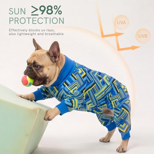 Image of Dog Anxiety Relief Pajamas, Dog Sun Protection UV Shirt for Medium Small Large Dogs, Breathable UPF 50+ Pet Clothes for Outdoor, Travel, Beach Gear