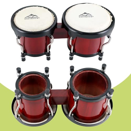 image for EASTROCK Bongo Drum 4” and 5” Bongos Set for Adults Beginners Prof
