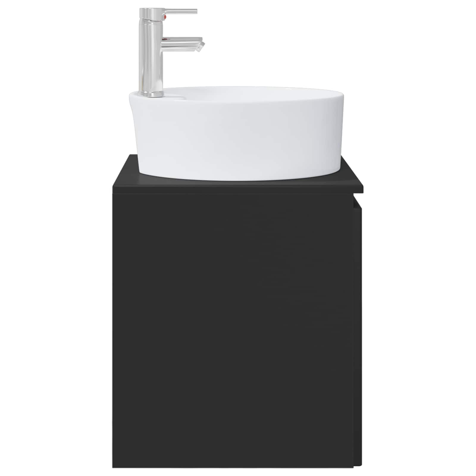 Mobile Lavabo da Parete Nero con Lavabo 49,5x44,5x65 cm