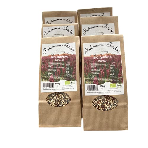 6 X 500g Quinoa tricolor bunt Bio aus Peru | Pachamama-Früchte | Vegan Superfood Glutenfrei Cover