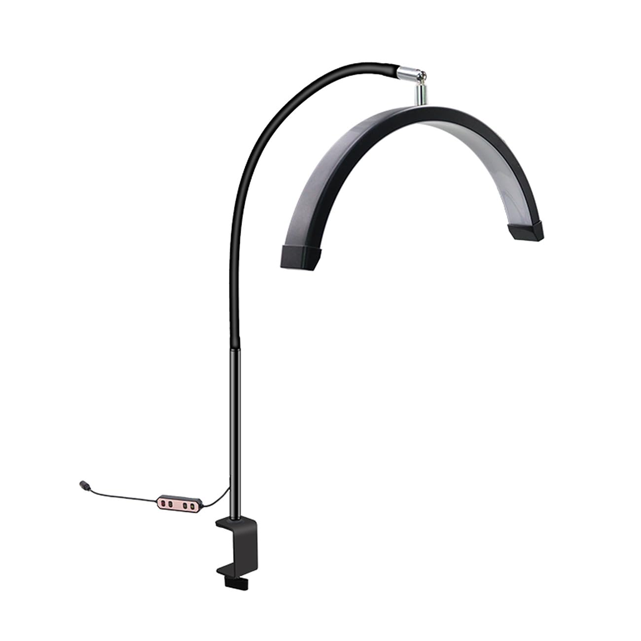 ayex LED Bogenleuchte Tischlampe mit Klemme dimmbar 3200K–5600K 1400 Lumen flexibel drehbar augenschonend für Kosmetik Nageldesign Tattoo Studio HD-P3