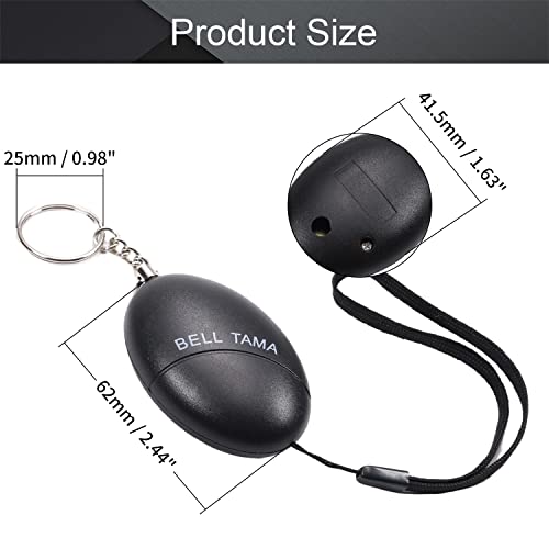 Image of Othmro 3 Pack 120DB Personal Alarm, Emergency Safety Alarm for Women, Men, Children, Elderly Black