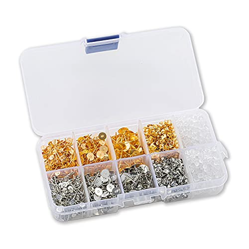 【 Perfetta produzione fai da te 】 -– Gli orecchini con design a testa piatta offrono tutte le possibilità di utilizzo. È possibile utilizzare i nostri orecchini con i nostri cuscinetti piatti per riparare i vostri orecchini. Riscaldare gli orecchini e strofinarli con alcool prima dell'uso. Gli orecchini si adattano alla maggior parte degli orecchini e sono un ottimo sostituto per gli orecchini persi e lo schienale dell'orecchino
