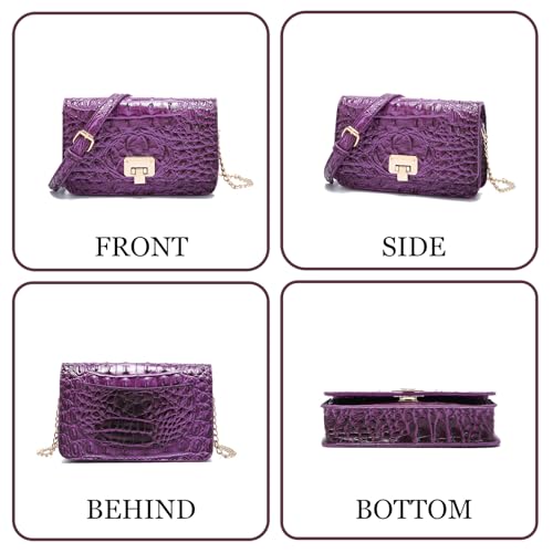 Image of Makcr Joacbv Small Crocodile Crossbody Cell Phone Purse for women Vegan Leather Clutch Wallet with Leather Shoulder Strap | Small