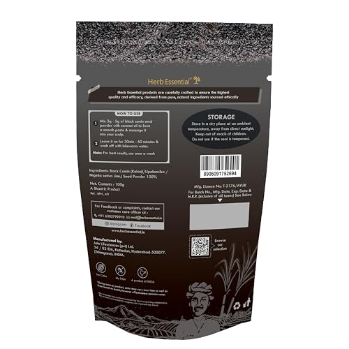 Image of Herb Essential Black Cumin Seed Powder 100g Kalonji Nigella Sativa, Natural