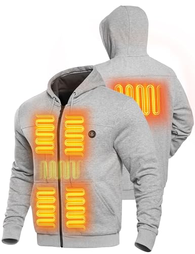 Heated Hoodie Sweater for Men Women ,with 12V 150000mAh Battery Pack Fit Zip Hood Heat Sweatshirt Winter Jacket