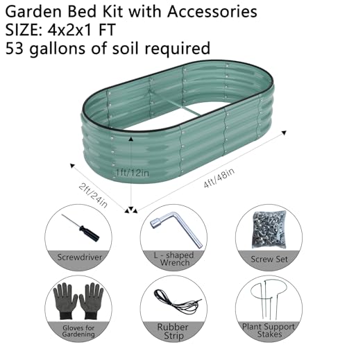 ZFHgarden Metal Planter Garden Flower Bed Raised Beds for Gardening Galvanized 4x2x1ft Galvanized Garden Bed — view 2