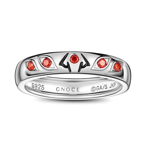 GNOCE Jujutsu Kaisen JJK- Ryomen Sukuna Eye Pattern Ring for Women 18k Gold Plated Ring for Her Wife Valentines Day Mothers Day Jewelry (8.5)