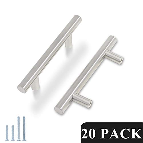 Probrico Stainless Steel Modern Cabinet Handles, Drawer Pulls, Kitchen Cupboard T Bar Knobs