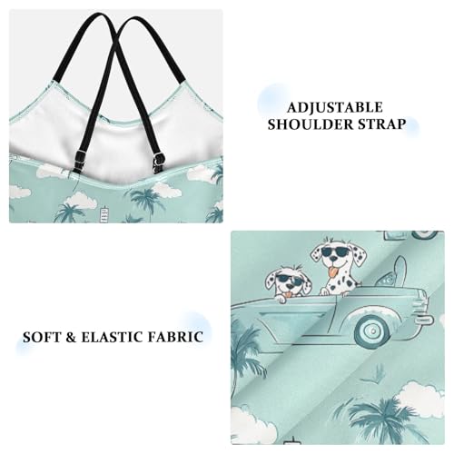 Girl's One Piece Swimsuit Palm Dog Cloud Car Beach Bathing Swimwear3