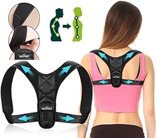 SOMAZ Posture Corrector, Adjustable Upper Back Brace For Clavicle Support and Providing Pain