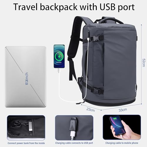 HOMIEE 40L Carry-On Backpack TSA Approved Travel Bag with USB Charging Port - image 6