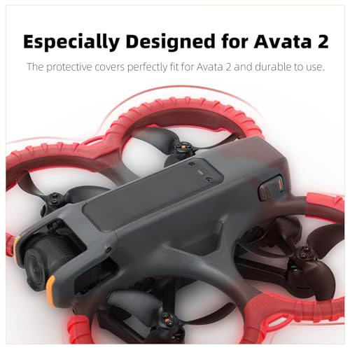 Image of Propeller Guard Protector Accessories for DJI Avata 2, Prop Bumper Drone Anti-Collision Scratch-proof Protection,Fly Combo Protective Cover Ring(Red)