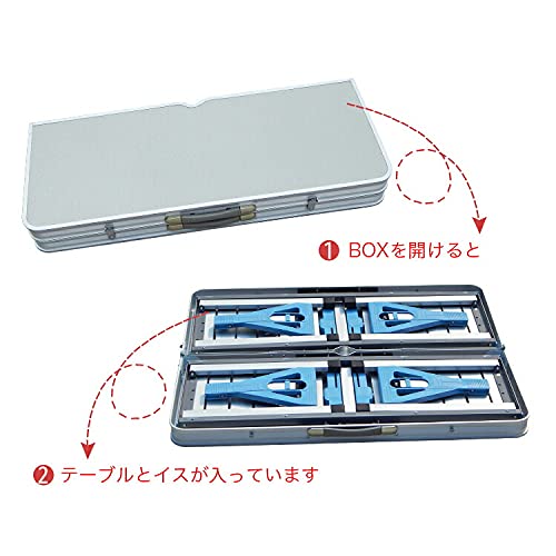 VeroMan VeroMan 折りたたみ 収納式 アウトドア テーブル ベンチ セット パラソル穴付き の商品画像 4