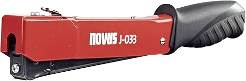 Miniatura 1 de Novus J-033 Hammer Tacker, Grapadora de golpe resistente, mango ergonómico, sistema de carga rápida para clips de alambre planos de 0.236-0.394in