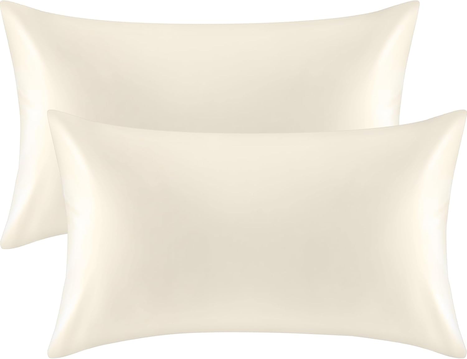 Warmstar 100% Organic Cotton Pillow Cases Set of 2, Pillow Cases King Size Satin Weave Soft Hypoallergenic GOTS Certified Pillowcases Breathable Envelope Pillowcass,20x36 Inches,Ivory White