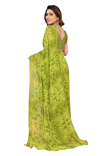 Image of KASHVI SAREES Women's Printed Georgette Saree With Unstitched Blouse Piece (Pack Of 2) -P2 1812 2 1743 3