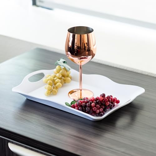 G Francis Set of 4 Unbreakable 18oz Rose Gold Stainless Steel Wine Glasses for Outdoor Camping