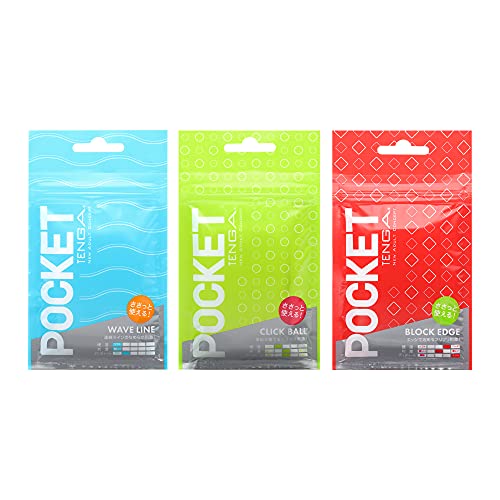 TENGA テンガ POCKET TENGA バラエティセット 白 SEASON1 手軽に・すぐに使える薄型TENGA ローションパウチ入り 3個 (x 1)のサムネイル
