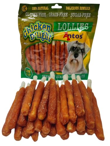 ARESFUSION Snacks para Perros, Pollo, 400gr, Chuches Naturales para Perro, Palitos Perro Pollo, Dental Masticable, Premios Mascota, Deliciosos, Denta Fun Pollo
