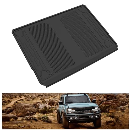 KIWI MASTER Cargo Mat for 2021-2026 Ford Bronco 4-Door OEM Replacement M2DZ-58047A74-BA Custom Fit All Weather Rear Cargo Liner Heavy Duty TPE Tray Trunk Mat Black