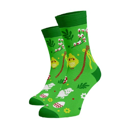 BENAMI | Lustige Socken mit Ostern-Motiv 2 | Baumwoll-Hochsocken für Damen und Herren