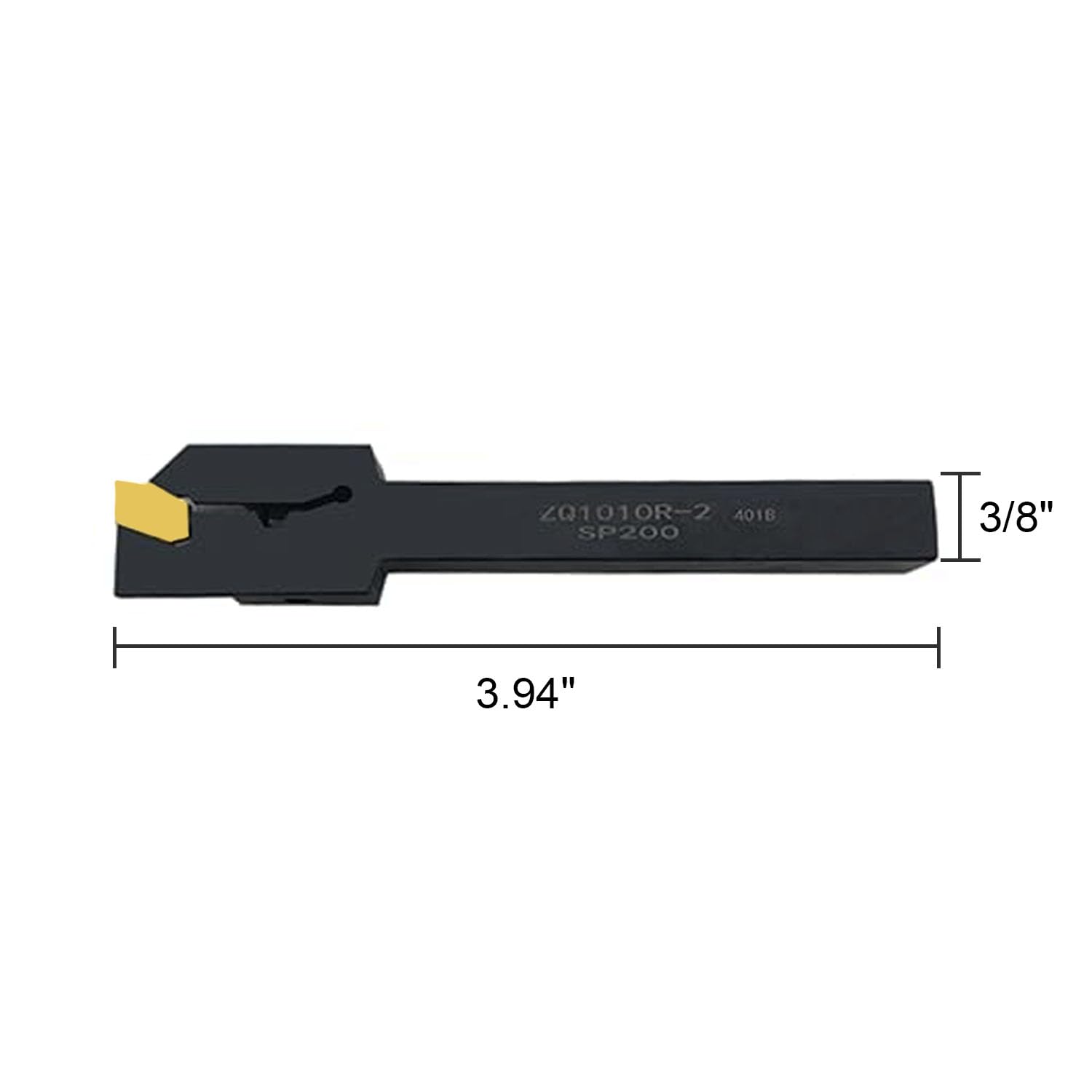 LINZUAN 3/8 inch Shank ZQ1010R-2 Grooving Slotting Tool Cut Off Lathe Turning Tool Holder Grooving Cut-Off Tool with 10 pcs SP200 Carbide Turning Inserts Grooving Parting Blade