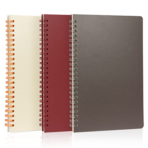 Simpolor 3 Stück A5 Spirale Notizbuch, Ruled Liniertes Notizbuch A5, 80...