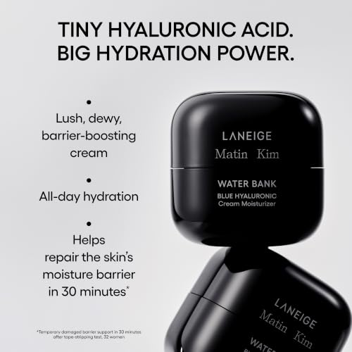 Image of LANEIGE Water Bank Blue Hyaluronic Cream Moisturizer: Hydrating Korean Face Cream with Squalane & Ceramide for Skin Barrier Support, Dermatologist-Tested