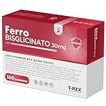 Ferro Integratore 30 mg Con Acido Folico e Vitamina B2-160 compresse - Per Globuli Rossi, Ossigeno, Sistema Immunitario, Stanchezza e Benessere Mentale