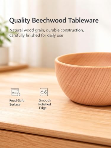 ChayWillow Japanese Beech Wood Bowl 12cm x 6cm Natural Grain - image 3