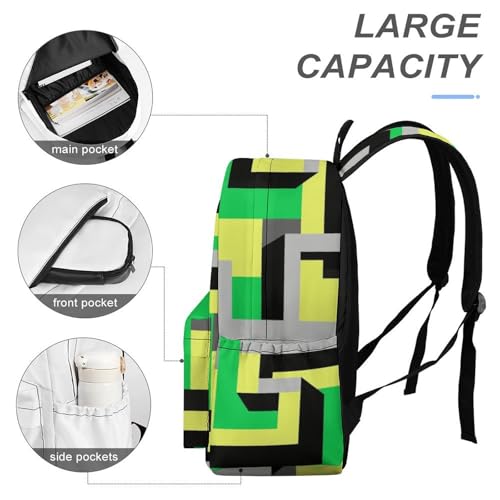 Maze Printed Backpack Water-Resistant Pack Stylish Bag Lightweight Travel Backpack4