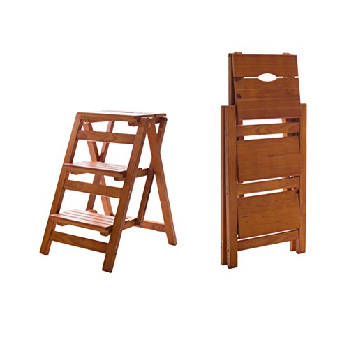 Escalera plegable taburete multifunción de madera resistente para cocina y salón de diseño 3