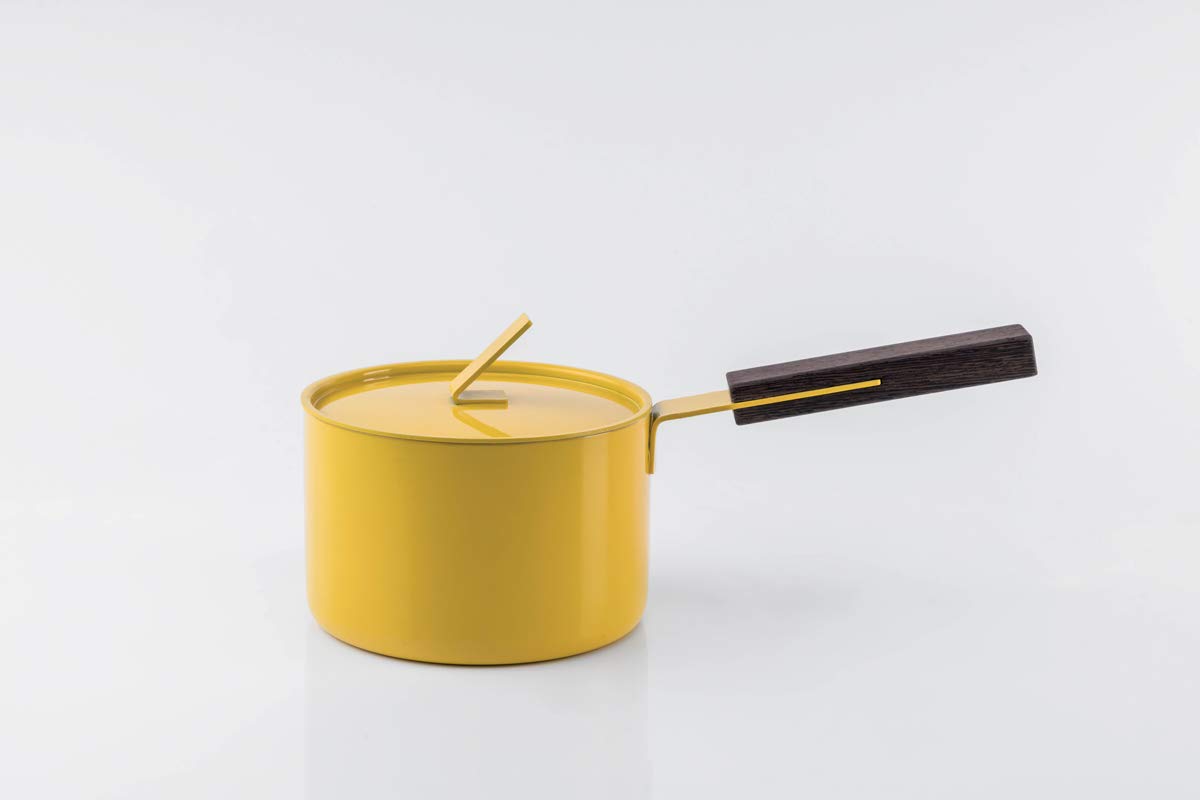 KnIndustrie Saucepan 16cm, 2L, Yellow, Enameled Steel, No Lid