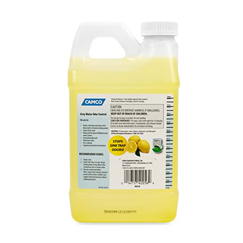 Camco TST Camper/RV Grey Water Odor Control | Removes Grease Buildup in Gray Water Tank, Sink & Shower Drains | 4oz Treats 40-Gal Holding Tank | Safe Septic Tank Treatment | Lemon Scent, 64 oz (40256) - Image 6