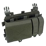 YAKEDA Tactical Placard Triple Magazine Pouch with Quick Release Mag Pouch Insert, UTX Buckles Combined with Chest Mini Rig and Vest (Green)