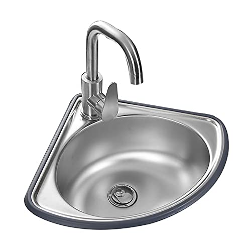 NBSY Fregadero pequeño Engrosado Adecuado para fregaderos de Cocina de un Solo baño de Acero Inoxidable en Las Esquinas, la instalación montada en la Pared Ahorra Espacio。 (38cm × 45cm)