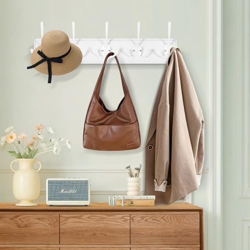 Fanyity MPG3209 Farmhouse Coat Rack Wall Mount With Pine Wood Planks And 5 Triple Hooks thumb #3