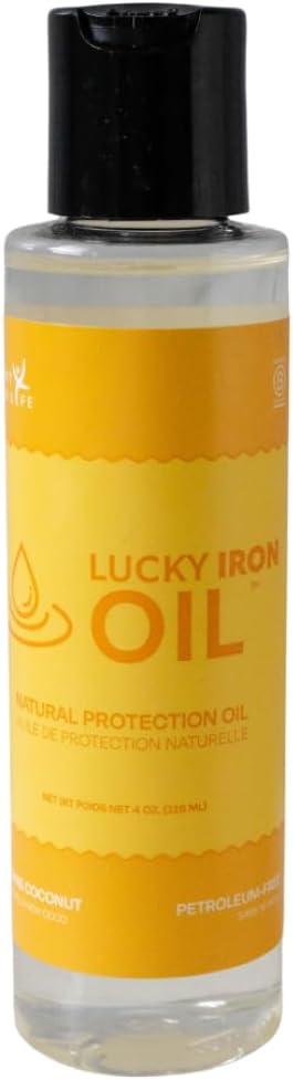 Lucky Iron Fish Life ® Natural Protection Oil, 4Oz - Apply To Your Or Leaf Maintain, Protect And Prevent Rust Vegan, Made With Coconut Oil & Pure Lemon Oils