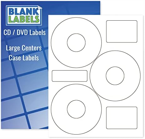 Blank Labels CD/DVD Labels, Neato CLP-192301 Compatible Large Center Holes Permanent White Matte, Inkjet and Laser Printed Guaranteed Easy to Peel 3 ...