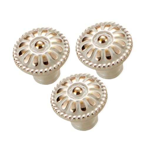 OSALADI Pomos para Armarios de Madera Tiradores Redondos Tipo Hongo Color Blanco Marfil Juego de 3 Piezas Compatibles para Cajones y Muebles de Hogar