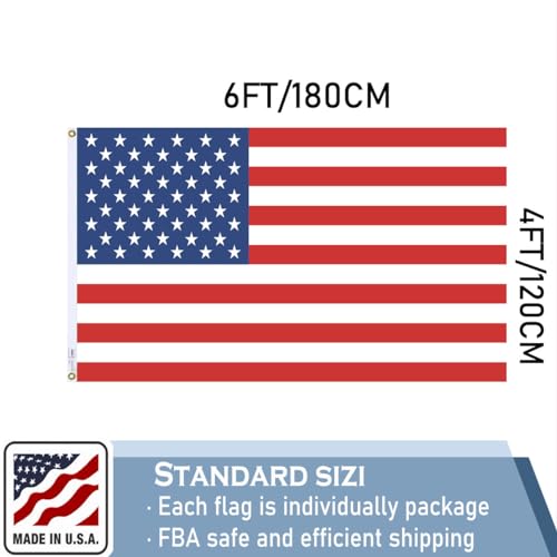 Drapeau américain 1,2 x 1,8 m en nylon résistant grand format double face - 7