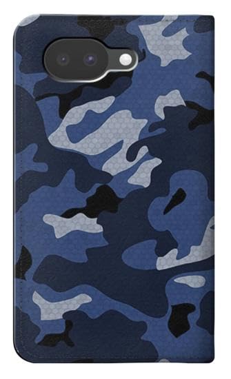 Étui cuir Google Pixel 10a camo bleu marine anti-rayure pour écran et objectifs