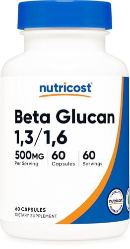 Nutricost Beta Glucan 500mg 1 3/1 6 D-Glucan 60 Vegetarian Capsules - Gluten Free Non-GMO