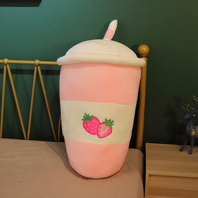 45cm-80cm 1pc Cute Summer Fruits Juice Soft Cup Cotton Stuffed Strawberry Orange Bubble Tea Plush Toy creative home Decoration-75cm-80cm,Strawberry